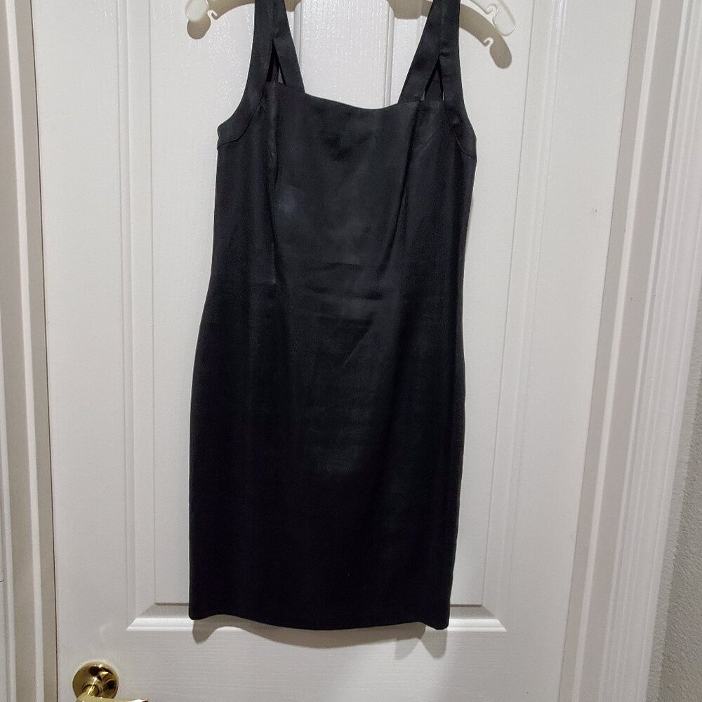 Andrea Jovine Vintage Fitted Black Linen Sleeveless Sheath - NWOT